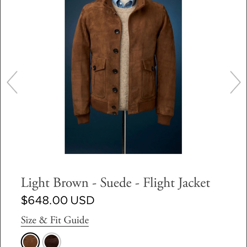 Men's Brown Suede Bomber Jacket - Timeless Casual Bomber NEW - Picture 2 of 11